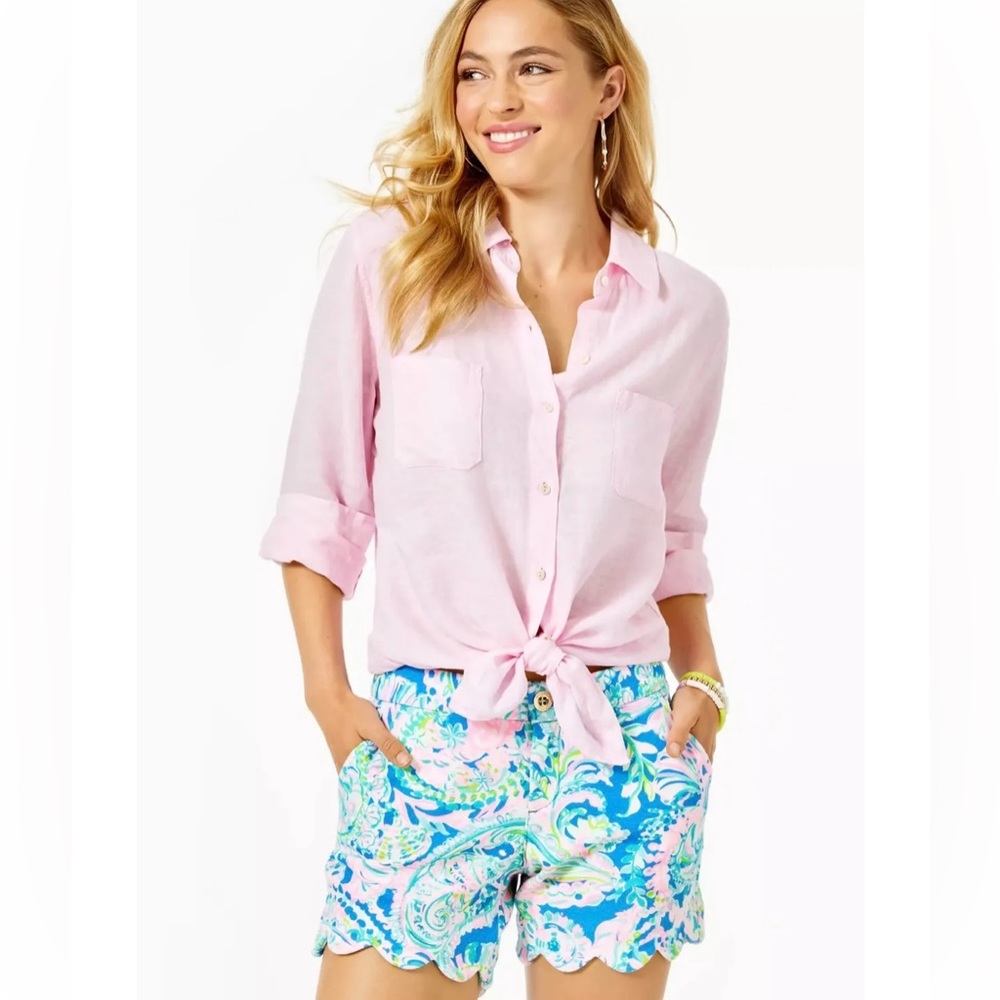 NWT Lilly Pulitzer Buttercup Knit Shorts in Dream Team Pattern - Size 8